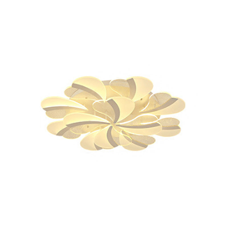 Heart-Shaped LED Ceiling Lamp Modern Acrylic 5/9/15 Lights White Semi Flush Mount Light in Warm/White Light for Living Room Clearhalo 'Ceiling Lights' 'Close To Ceiling Lights' 'Close to ceiling' 'Semi-flushmount' Lighting' 1960607