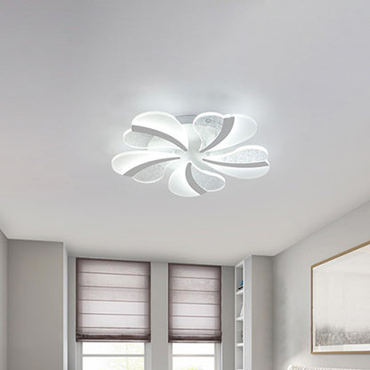 Heart-Shaped LED Ceiling Lamp Modern Acrylic 5/9/15 Lights White Semi Flush Mount Light in Warm/White Light for Living Room 5 White Clearhalo 'Ceiling Lights' 'Close To Ceiling Lights' 'Close to ceiling' 'Semi-flushmount' Lighting' 1960609