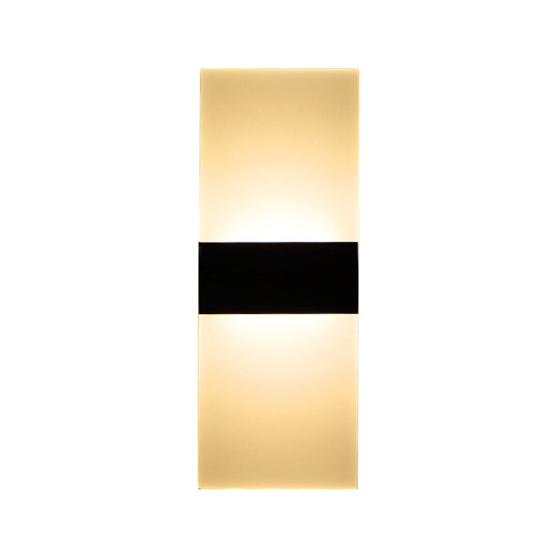 Black/White Rectangular LED Sconce Light Minimalist Acrylic Thinnest Wall Mounted Lamp in Warm/White Light, 11.5"/16" W Clearhalo 'Modern wall lights' 'Modern' 'Wall Lamps & Sconces' 'Wall Lights' Lighting' 1960724
