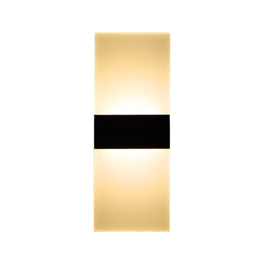 Black/White Rectangular LED Sconce Light Minimalist Acrylic Thinnest Wall Mounted Lamp in Warm/White Light, 11.5"/16" W Clearhalo 'Modern wall lights' 'Modern' 'Wall Lamps & Sconces' 'Wall Lights' Lighting' 1960724