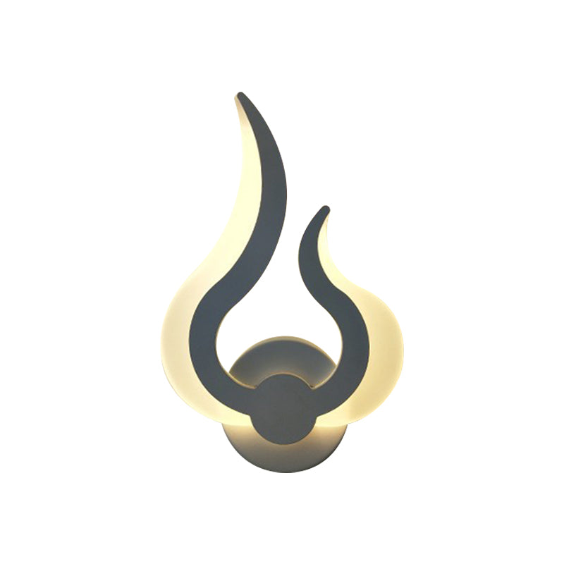 Flame Shaped Bedroom Wall Sconce Lighting Acrylic LED Nordic Wall Mount Light in Warm/White Light Clearhalo 'Modern wall lights' 'Modern' 'Wall Lamps & Sconces' 'Wall Lights' Lighting' 1960741