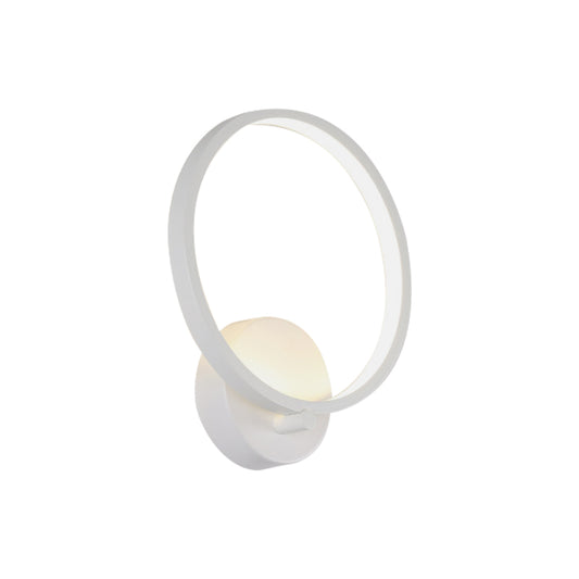 White Circle LED Sconce Light Fixture Minimalist Acrylic Wall Mount Lighting in Warm/White Light for Corridor, 8"/10" W Clearhalo 'Modern wall lights' 'Modern' 'Wall Lamps & Sconces' 'Wall Lights' Lighting' 1960757