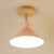 Pink/Orange 1 Head Ceiling Light Contemporary Metal Funnel Shade Semi-Flush Mount Light for Corridor Pink Clearhalo 'Ceiling Lights' 'Close To Ceiling Lights' 'Close to ceiling' 'Semi-flushmount' Lighting' 19612