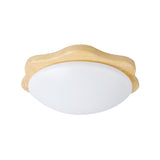 Bedroom Bowl Ceiling Light Wood Simple Style in Beige Flush Mount Ceiling Fixture Clearhalo 'Ceiling Lights' 'Close To Ceiling Lights' 'Close to ceiling' 'Flush mount' Lighting' 196174