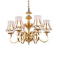 3/5/6 Lights Chandelier Light Traditional Bedroom Ceiling Lamp with Flared Frosted Glass Shade in Polished Brass 6 Brass Clearhalo 'Ceiling Lights' 'Chandeliers' 'Glass shade' 'Glass' Lighting' 1963644