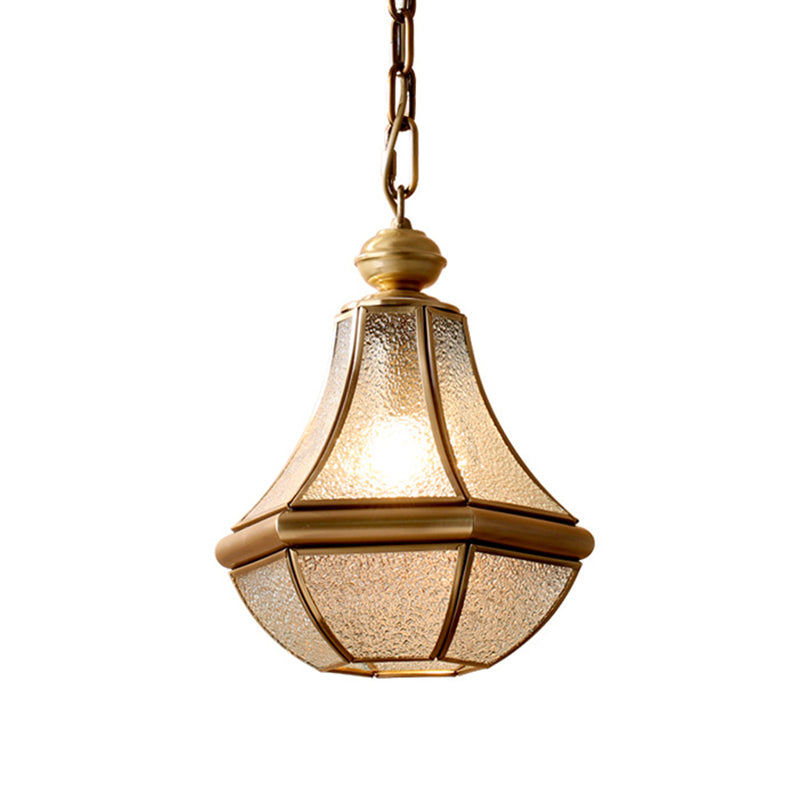 1-Light Hanging Light Minimalist Living Room Pendant Lamp with Pear Seeded/Clear Glass Shade in Polished Brass/Antique Brass Clearhalo 'Ceiling Lights' 'Glass shade' 'Glass' 'Pendant Lights' 'Pendants' Lighting' 1963717