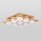 Nordic 4/6/9-Light Ceiling Mount Light Wood Grid Semi Flush Mount with Opal Frosted Glass Shade Clearhalo 'Ceiling Lights' 'Close To Ceiling Lights' 'Close to ceiling' 'Semi-flushmount' Lighting' 1963927