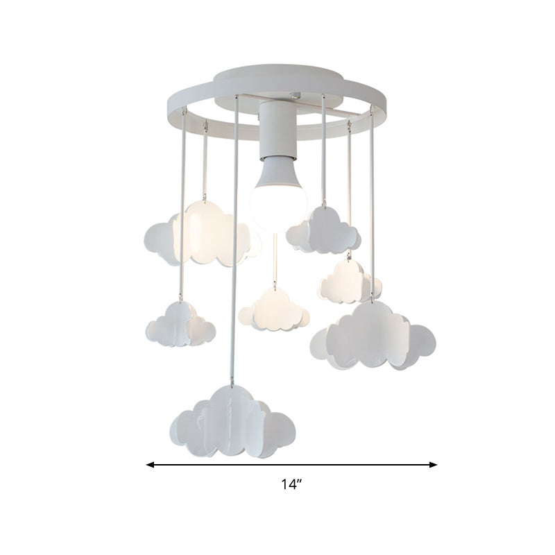 White Floating Cloud Ceiling Mount Light One Light Creative Metallic Ceiling Lamp for Baby Room Clearhalo 'Ceiling Lights' 'Close To Ceiling Lights' 'Close to ceiling' 'Flush mount' 'Industrial Flush Mount' Lighting' 196553