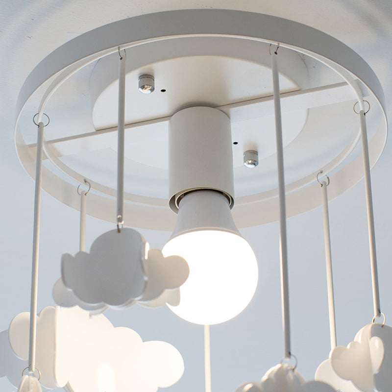 White Floating Cloud Ceiling Mount Light One Light Creative Metallic Ceiling Lamp for Baby Room Clearhalo 'Ceiling Lights' 'Close To Ceiling Lights' 'Close to ceiling' 'Flush mount' 'Industrial Flush Mount' Lighting' 196554