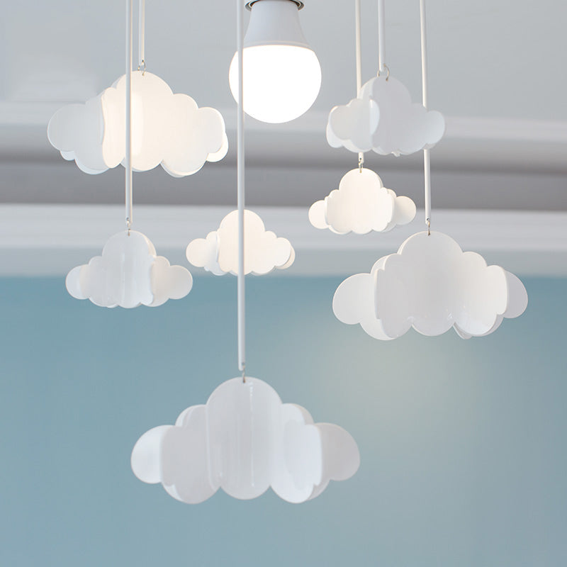 White Floating Cloud Ceiling Mount Light One Light Creative Metallic Ceiling Lamp for Baby Room Clearhalo 'Ceiling Lights' 'Close To Ceiling Lights' 'Close to ceiling' 'Flush mount' 'Industrial Flush Mount' Lighting' 196555