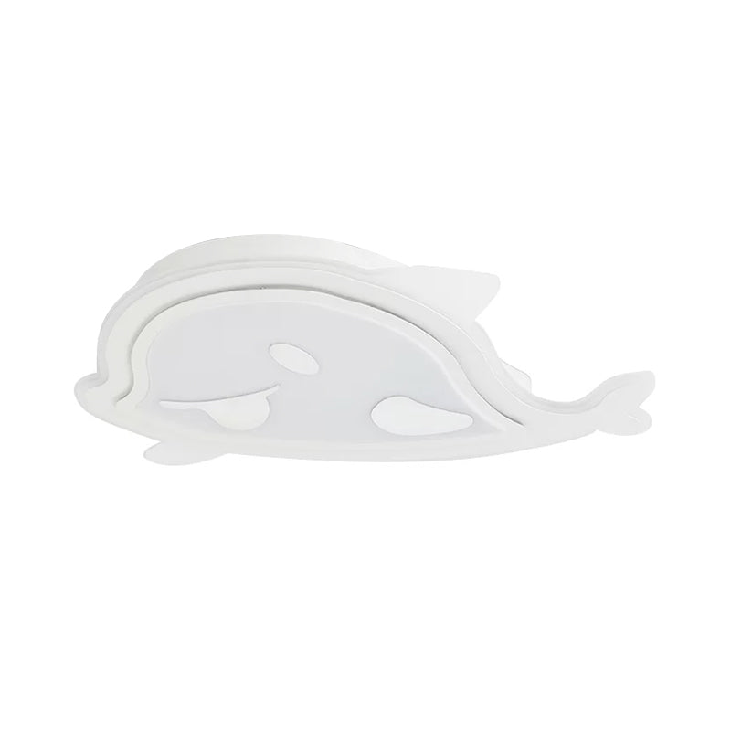 White Naughty Dolphin Ceiling Light Animal Acrylic LED Flush Mount Light for Girls Bedroom Clearhalo 'Ceiling Lights' 'Close To Ceiling Lights' 'Close to ceiling' 'Flush mount' Lighting' 196599
