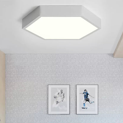 Nordic Stylish Monochrome Ceiling Light Hexagon LED Flush Mount Light for Porch White Clearhalo 'Ceiling Lights' 'Close To Ceiling Lights' 'Close to ceiling' 'Flush mount' Lighting' 196641