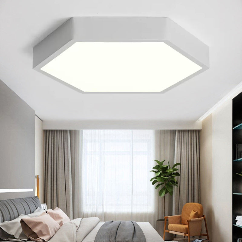 Nordic Stylish Monochrome Ceiling Light Hexagon LED Flush Mount Light for Porch Clearhalo 'Ceiling Lights' 'Close To Ceiling Lights' 'Close to ceiling' 'Flush mount' Lighting' 196642