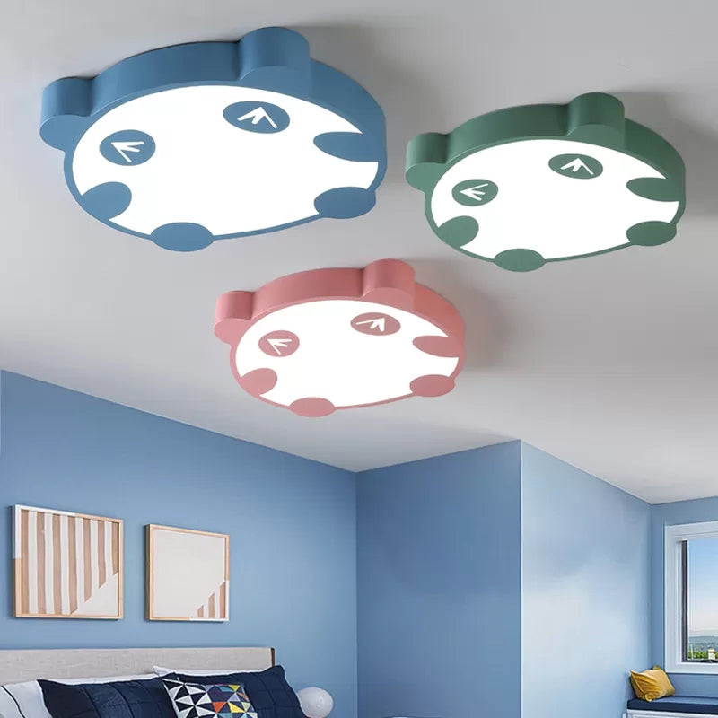 Acrylic Circle Panda Flush Mount Light Macaron Loft LED Ceiling Lamp for Kindergarten Clearhalo 'Ceiling Lights' 'Close To Ceiling Lights' 'Close to ceiling' 'Flush mount' Lighting' 196755