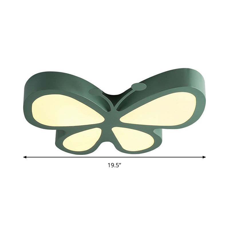Butterfly Child Bedroom Ceiling Light Acrylic Metal Insect LED Flush Mount Light Clearhalo 'Ceiling Lights' 'Close To Ceiling Lights' 'Close to ceiling' 'Flush mount' Lighting' 196805