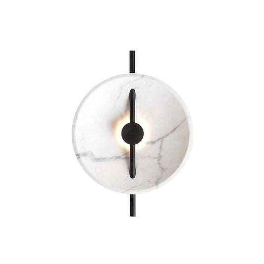 Marble-Look Disc Resin Wall Lamp Designer Black and White LED Sconce Lighting for Bedside Clearhalo 'Cast Iron' 'Glass' 'Industrial' 'Modern wall lights' 'Modern' 'Tiffany' 'Traditional wall lights' 'Wall Lamps & Sconces' 'Wall Lights' Lighting' 1968176