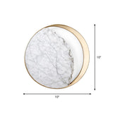 Novelty Minimalist Moon Wall Lamp Marble 1 Head Living Room Flush Wall Sconce in Gold Clearhalo 'Cast Iron' 'Glass' 'Industrial' 'Modern wall lights' 'Modern' 'Tiffany' 'Traditional wall lights' 'Wall Lamps & Sconces' 'Wall Lights' Lighting' 1968203