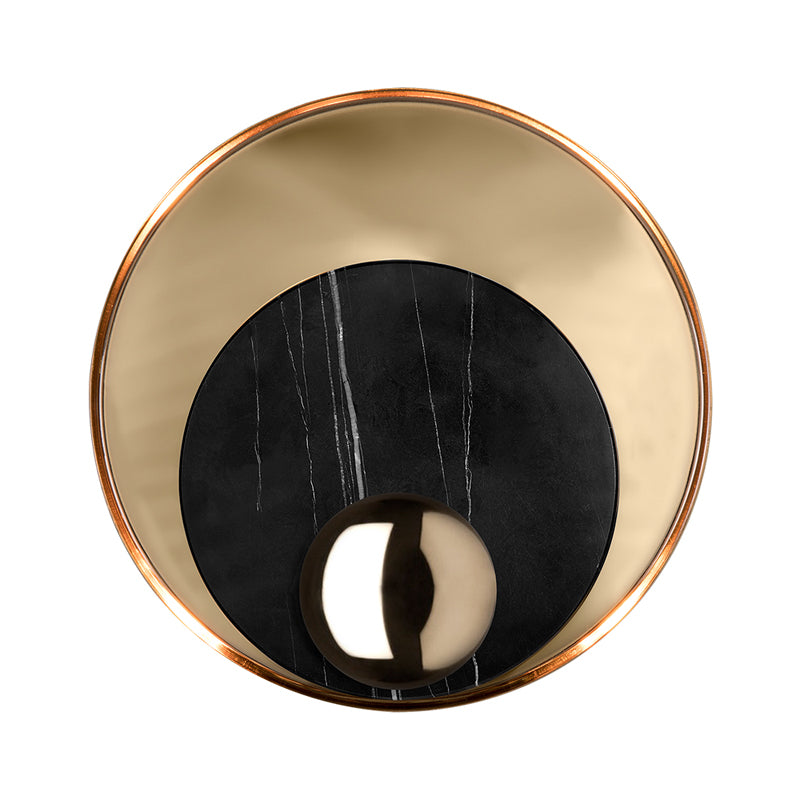 Peacock Tail Feather Wall Sconce Designer Marble Living Room LED Flush Mount in Black/White and Gold Clearhalo 'Cast Iron' 'Glass' 'Industrial' 'Modern wall lights' 'Modern' 'Tiffany' 'Traditional wall lights' 'Wall Lamps & Sconces' 'Wall Lights' Lighting' 1968216