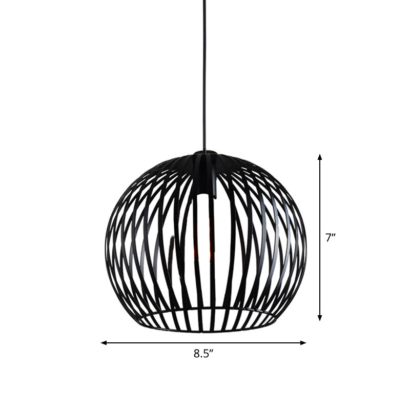 Rustic Cone/Oval/Globe Ceiling Hang Lamp 1 Light Iron Suspended Lighting Fixture in Black for Dining Room Clearhalo 'Art Deco Pendants' 'Black' 'Cast Iron' 'Ceiling Lights' 'Ceramic' 'Crystal' 'Industrial Pendants' 'Industrial' 'Metal' 'Middle Century Pendants' 'Pendant Lights' 'Pendants' 'Rustic Pendants' 'Tiffany' Lighting' 1968262