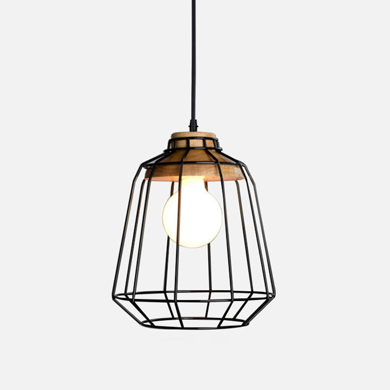 Rustic Cone/Oval/Globe Ceiling Hang Lamp 1 Light Iron Suspended Lighting Fixture in Black for Dining Room Clearhalo 'Art Deco Pendants' 'Black' 'Cast Iron' 'Ceiling Lights' 'Ceramic' 'Crystal' 'Industrial Pendants' 'Industrial' 'Metal' 'Middle Century Pendants' 'Pendant Lights' 'Pendants' 'Rustic Pendants' 'Tiffany' Lighting' 1968264