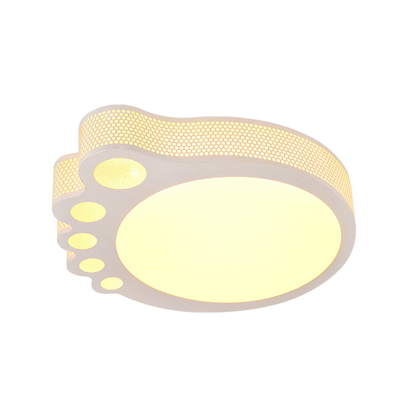 Foot Kid Bedroom Flush Mount Ceiling Light Acrylic Cartoon Ceiling Light in White Clearhalo 'Ceiling Lights' 'Close To Ceiling Lights' 'Close to ceiling' 'Flush mount' Lighting' 196838