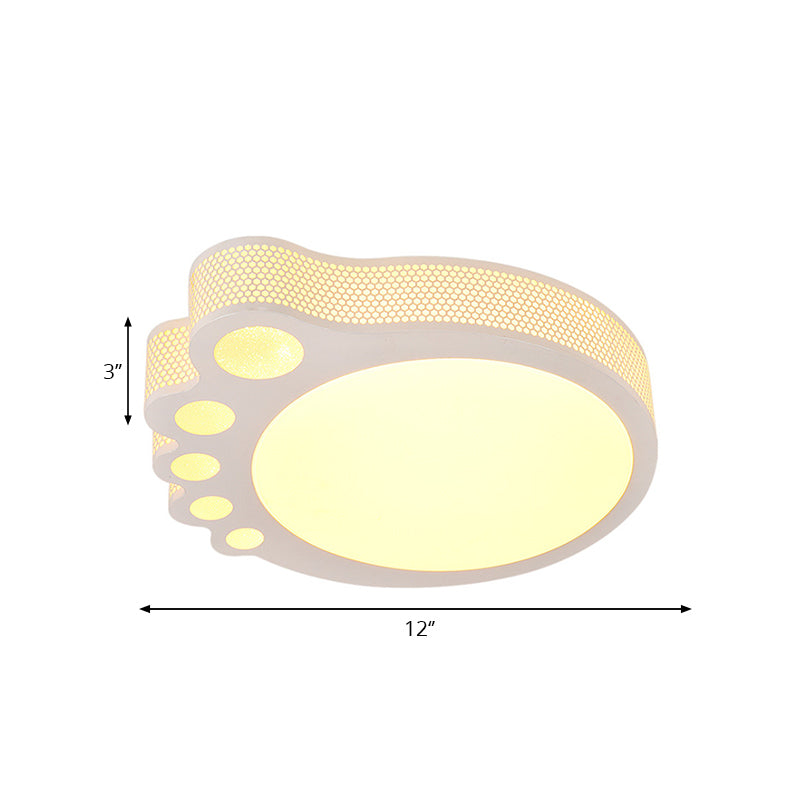 Foot Kid Bedroom Flush Mount Ceiling Light Acrylic Cartoon Ceiling Light in White Clearhalo 'Ceiling Lights' 'Close To Ceiling Lights' 'Close to ceiling' 'Flush mount' Lighting' 196839