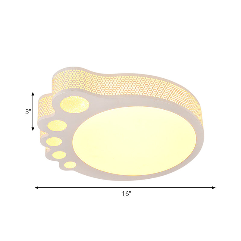 Foot Kid Bedroom Flush Mount Ceiling Light Acrylic Cartoon Ceiling Light in White Clearhalo 'Ceiling Lights' 'Close To Ceiling Lights' 'Close to ceiling' 'Flush mount' Lighting' 196840