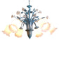 White Glass Orchid/Magnolia Chandelier Korean Flower 5/6/8-Light Living Room Ceiling Pendant Lamp in Blue Clearhalo 'Ceiling Lights' 'Chandeliers' Lighting' options 1968403