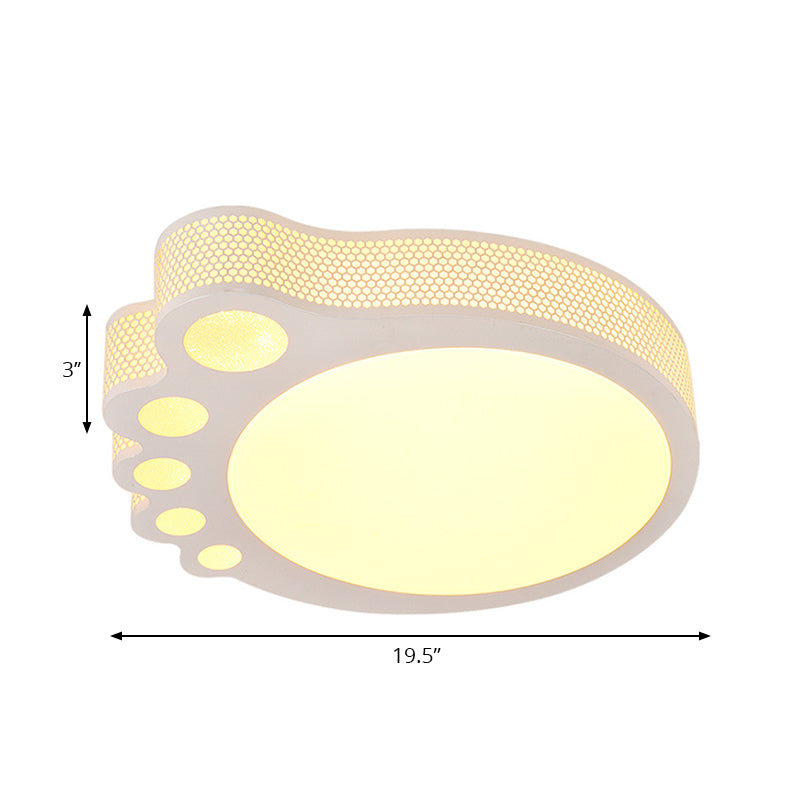 Foot Kid Bedroom Flush Mount Ceiling Light Acrylic Cartoon Ceiling Light in White Clearhalo 'Ceiling Lights' 'Close To Ceiling Lights' 'Close to ceiling' 'Flush mount' Lighting' 196841