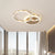 Interlocking Ring 3/5 Tiered Flushmount Metal Modern LED Semi Flush Mount Ceiling Lamp in Gold, Warm/White Light Gold 3 Tiers Clearhalo 'Ceiling Lights' 'Close To Ceiling Lights' 'Close to ceiling' 'Semi-flushmount' Lighting' 1968751