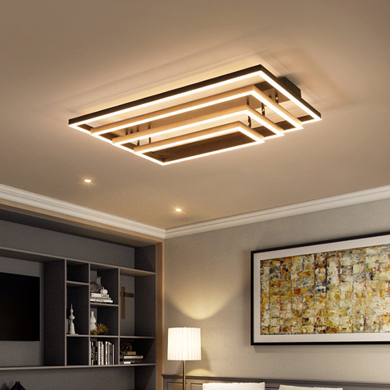 Coffee 3/4/5 Layers Semi Flush Mount Contemporary Acrylic LED Pyramid Ceiling Light in Warm/White Light Clearhalo 'Ceiling Lights' 'Close To Ceiling Lights' 'Close to ceiling' 'Semi-flushmount' Lighting' 1968780