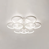 Flower-Like Circle Flush Light Modern Acrylic 9/12 Lights Living Room LED Semi Flush Ceiling Light in White Clearhalo 'Ceiling Lights' 'Close To Ceiling Lights' 'Close to ceiling' 'Semi-flushmount' Lighting' 1968812