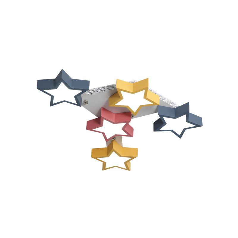 Acrylic Starry Flush Ceiling Light Kid Bedroom Nordic Stylish Colorful LED Ceiling Lamp Clearhalo 'Ceiling Lights' 'Close To Ceiling Lights' 'Close to ceiling' 'Flush mount' Lighting' 196884