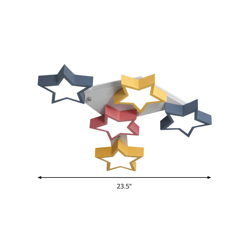 Acrylic Starry Flush Ceiling Light Kid Bedroom Nordic Stylish Colorful LED Ceiling Lamp Clearhalo 'Ceiling Lights' 'Close To Ceiling Lights' 'Close to ceiling' 'Flush mount' Lighting' 196885