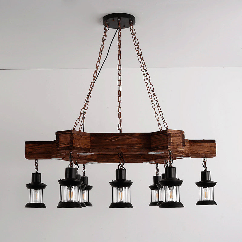 Wood Black Chandelier Lamp Tree/Rudder 15 Heads Industrial Suspension Lighting Fixture Clearhalo 'Carpenter Chandeliers' 'Ceiling Lights' 'Chandeliers' 'Industrial Chandeliers' 'Industrial' 'Middle Century Chandeliers' 'Modern' 'Tiffany' Lighting' 1968865