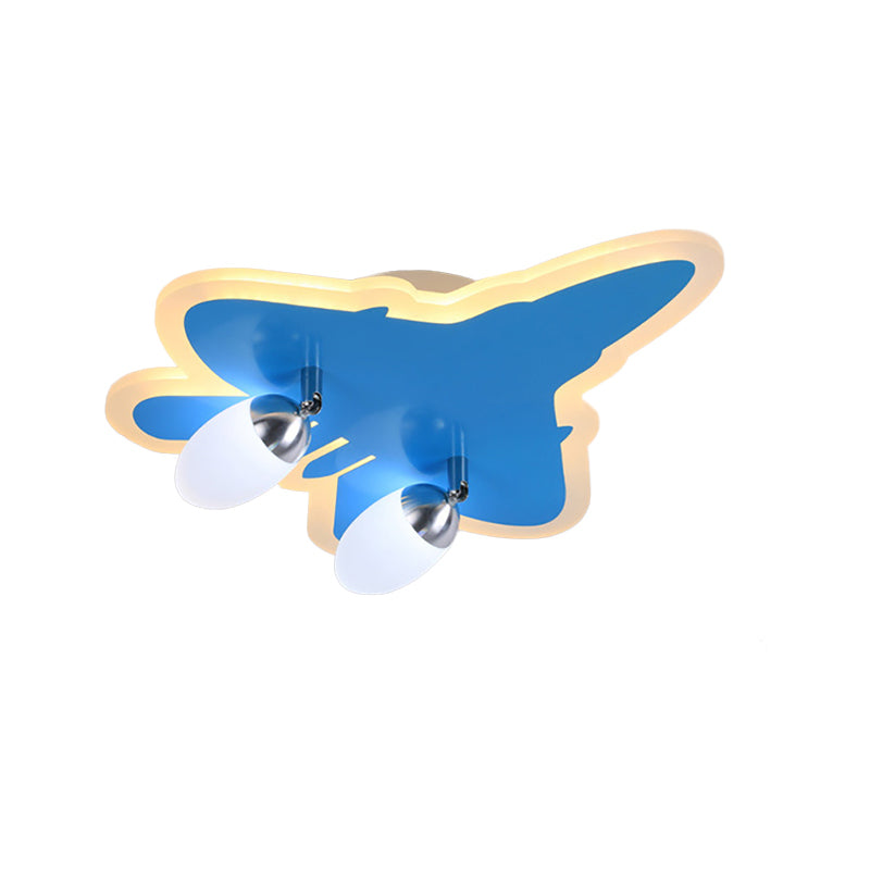 Cartoon Airplane Flush Mount Ceiling Light Acrylic Ceiling Light Fixture in Blue for Kindergarten Clearhalo 'Ceiling Lights' 'Close To Ceiling Lights' 'Close to ceiling' Lighting' 196889