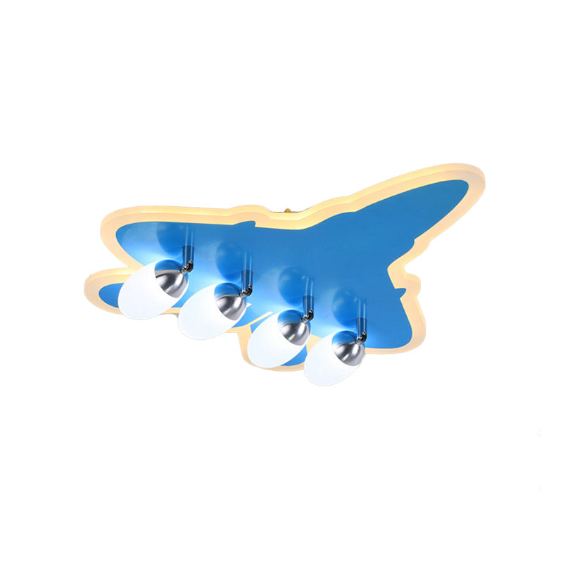 Cartoon Airplane Flush Mount Ceiling Light Acrylic Ceiling Light Fixture in Blue for Kindergarten Clearhalo 'Ceiling Lights' 'Close To Ceiling Lights' 'Close to ceiling' Lighting' 196892