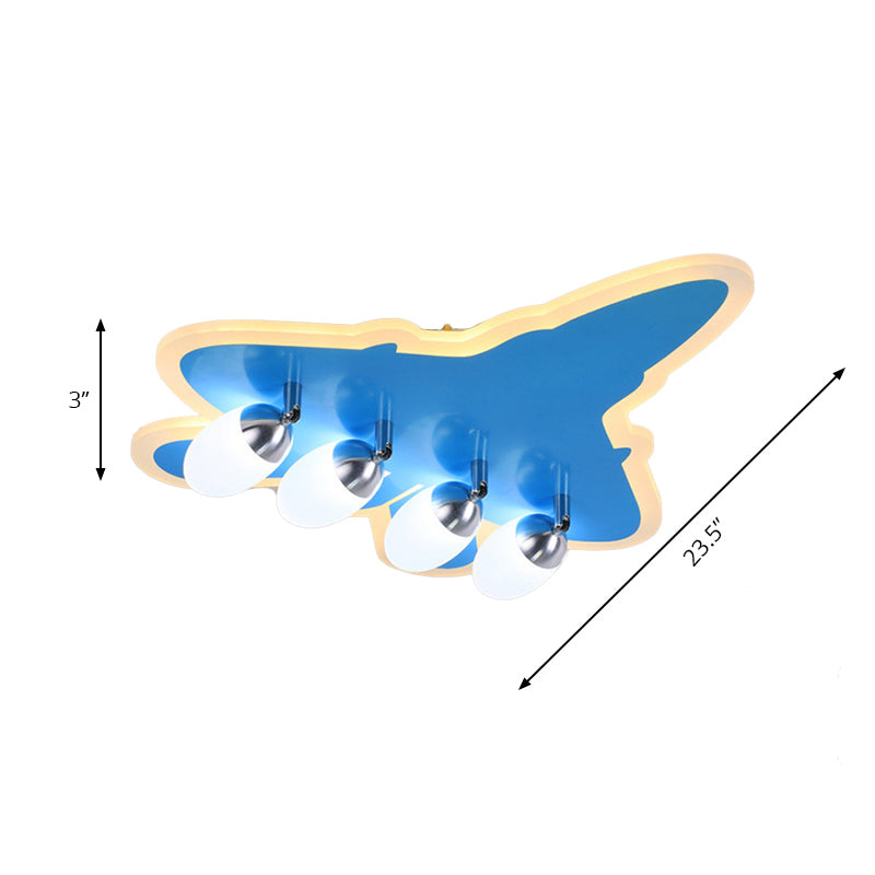 Cartoon Airplane Flush Mount Ceiling Light Acrylic Ceiling Light Fixture in Blue for Kindergarten Clearhalo 'Ceiling Lights' 'Close To Ceiling Lights' 'Close to ceiling' Lighting' 196893