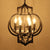 Metallic Black Hanging Chandelier Lantern 6-Light Retro Style Ceiling Suspension Lamp Black Clearhalo 'Cast Iron' 'Ceiling Lights' 'Chandeliers' 'Industrial Chandeliers' 'Industrial' 'Metal' 'Middle Century Chandeliers' 'Rustic Chandeliers' 'Tiffany' Lighting' 1968969