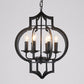 Metallic Black Hanging Chandelier Lantern 6-Light Retro Style Ceiling Suspension Lamp Clearhalo 'Cast Iron' 'Ceiling Lights' 'Chandeliers' 'Industrial Chandeliers' 'Industrial' 'Metal' 'Middle Century Chandeliers' 'Rustic Chandeliers' 'Tiffany' Lighting' 1968971