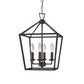 Black Trapezoid Pendant Lighting Fixture Vintage Iron 4 Bulbs Kitchen Ceiling Chandelier Clearhalo 'Cast Iron' 'Ceiling Lights' 'Chandeliers' 'Industrial Chandeliers' 'Industrial' 'Metal' 'Middle Century Chandeliers' 'Rustic Chandeliers' 'Tiffany' Lighting' 1968979