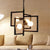 Square Living Room Pendant Chandelier Industrial Iron 4 Lights Black Hanging Light Fixture Black Clearhalo 'Cast Iron' 'Ceiling Lights' 'Chandeliers' 'Industrial Chandeliers' 'Industrial' 'Metal' 'Middle Century Chandeliers' 'Rustic Chandeliers' 'Tiffany' Lighting' 1968984