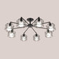 Iron Wire Cage Rotating Ceiling Chandelier Warehouse 4/6/8-Light Bedroom Pendant Lamp in Black Clearhalo 'Cast Iron' 'Ceiling Lights' 'Chandeliers' 'Industrial Chandeliers' 'Industrial' 'Metal' 'Middle Century Chandeliers' 'Rustic Chandeliers' 'Tiffany' Lighting' 1969006