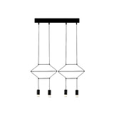 4/6/8 Heads Iron Pendant Light Industrial Black Hexagonal/Long Column 3D Structure Dining Room Chandelier 4 Black Hexagon Clearhalo 'Cast Iron' 'Ceiling Lights' 'Chandeliers' 'Industrial Chandeliers' 'Industrial' 'Metal' 'Middle Century Chandeliers' 'Rustic Chandeliers' 'Tiffany' Lighting' 1969020