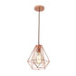 Iron Rose Gold Pendant Lamp Flared/Diamond Cage 1-Light Industrial Ceiling Hang Light for Bedroom Clearhalo 'Art Deco Pendants' 'Cast Iron' 'Ceiling Lights' 'Ceramic' 'Crystal' 'Industrial Pendants' 'Industrial' 'Metal' 'Middle Century Pendants' 'Pendant Lights' 'Pendants' 'Tiffany' Lighting' 1969095