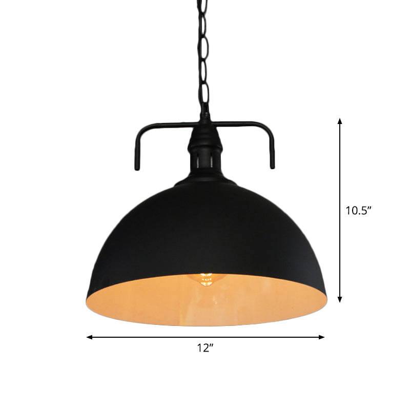 1-Light Bowl/Cage/Barn Pendant Lamp Industrial-Style Black Iron Suspension Lighting for Restaurant Clearhalo 'Art Deco Pendants' 'Black' 'Cast Iron' 'Ceiling Lights' 'Ceramic' 'Crystal' 'Industrial Pendants' 'Industrial' 'Metal' 'Middle Century Pendants' 'Pendant Lights' 'Pendants' 'Rustic Pendants' 'Tiffany' Lighting' 1969166
