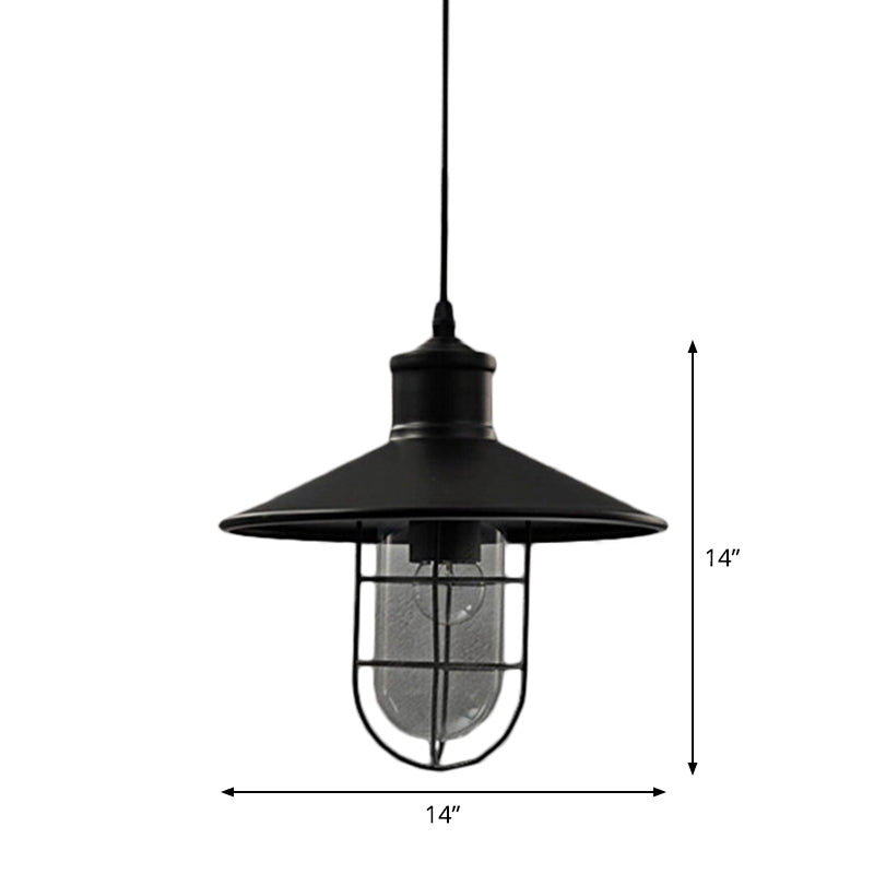 Saucer Dining Room Pendulum Light Rustic Iron 1 Bulb 10.5"/14" Wide Black Pendant Lamp with Extra 2-Shade Guard Clearhalo 'Art Deco Pendants' 'Black' 'Cast Iron' 'Ceiling Lights' 'Ceramic' 'Crystal' 'Industrial Pendants' 'Industrial' 'Metal' 'Middle Century Pendants' 'Pendant Lights' 'Pendants' 'Rustic Pendants' 'Tiffany' Lighting' 1969182