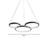 Modernist LED Chandelier Pendant Brown 3/4/5 Tiers Halo Ring Hanging Lamp with Acrylic Shade Clearhalo 'Ceiling Lights' 'Chandeliers' 'Modern Chandeliers' 'Modern' Lighting' 1969383