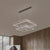 2/3/4 Tiers Square Living Room Chandelier Acrylic Minimalist LED Suspension Pendant in Coffee, Warm/White Light Coffee 2 Tiers Clearhalo 'Ceiling Lights' 'Chandeliers' 'Modern Chandeliers' 'Modern' Lighting' 1969524