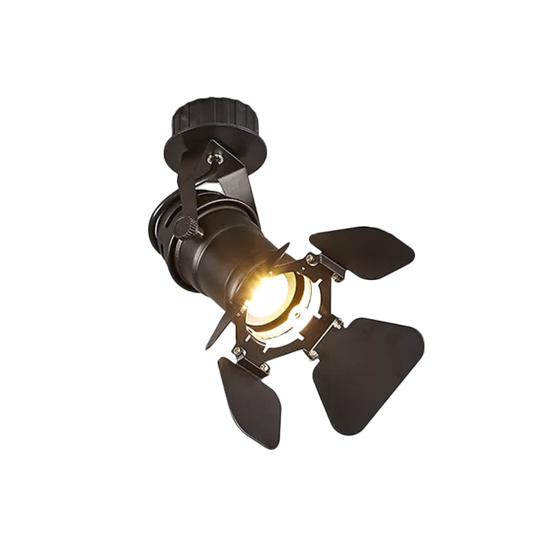 Torch Flush Mount��Spotlight��Modern��Metallic 1-Bulb Black Semi Flush Mounted Light with Extendable/Adjustable Arm Clearhalo 'Ceiling Lights' 'Close To Ceiling Lights' 'Close to ceiling' 'Semi-flushmount' Lighting' 1969588